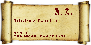 Mihalecz Kamilla névjegykártya