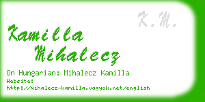 kamilla mihalecz business card
